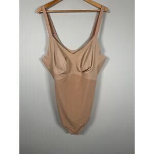Honeylove Womens Cami Shapewear Bodysuit Adjustable Strap Fitted Sand Size 4X